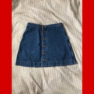 american apparel button up denim skirt